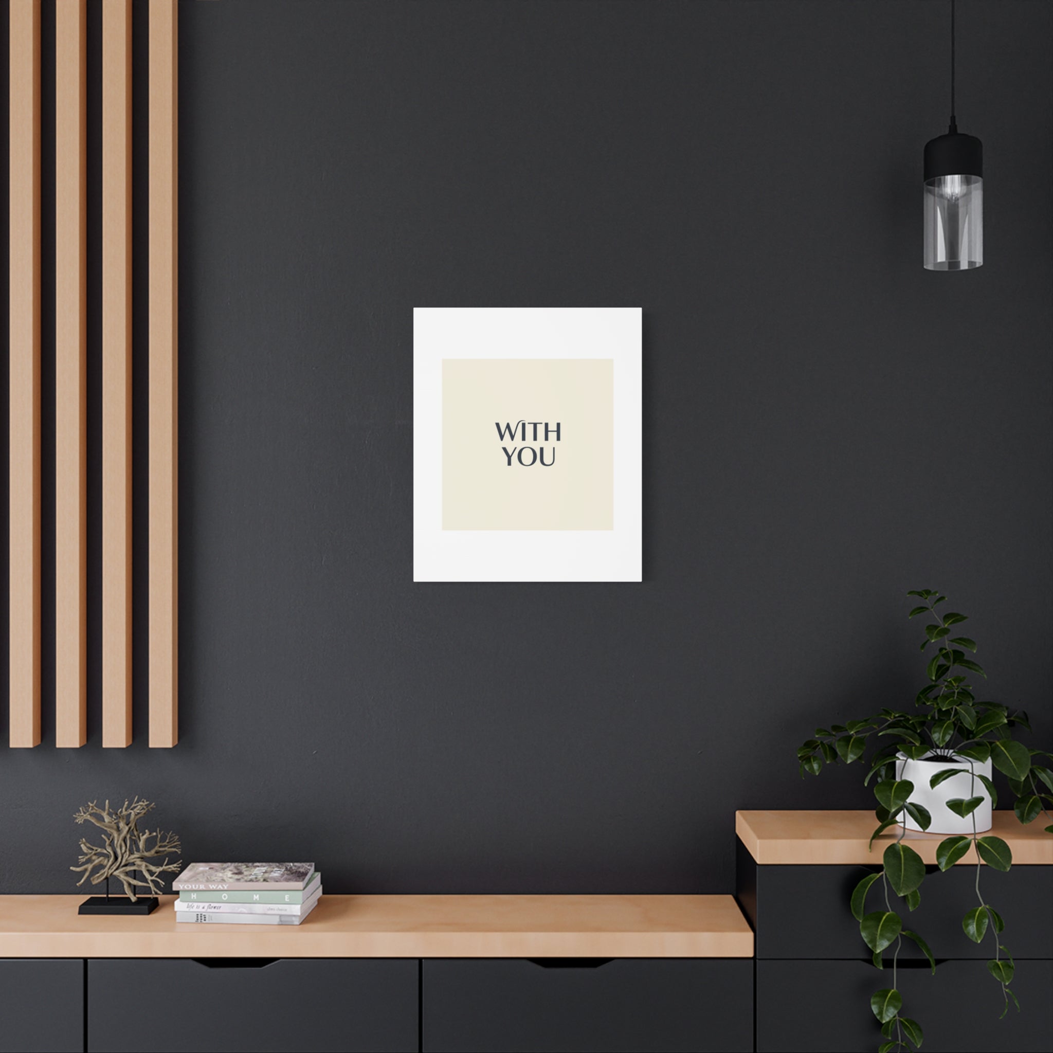 Minimal 'WITH YOU' Matte Canvas | Cyber Y2K Minimal, Sleek Metallic
