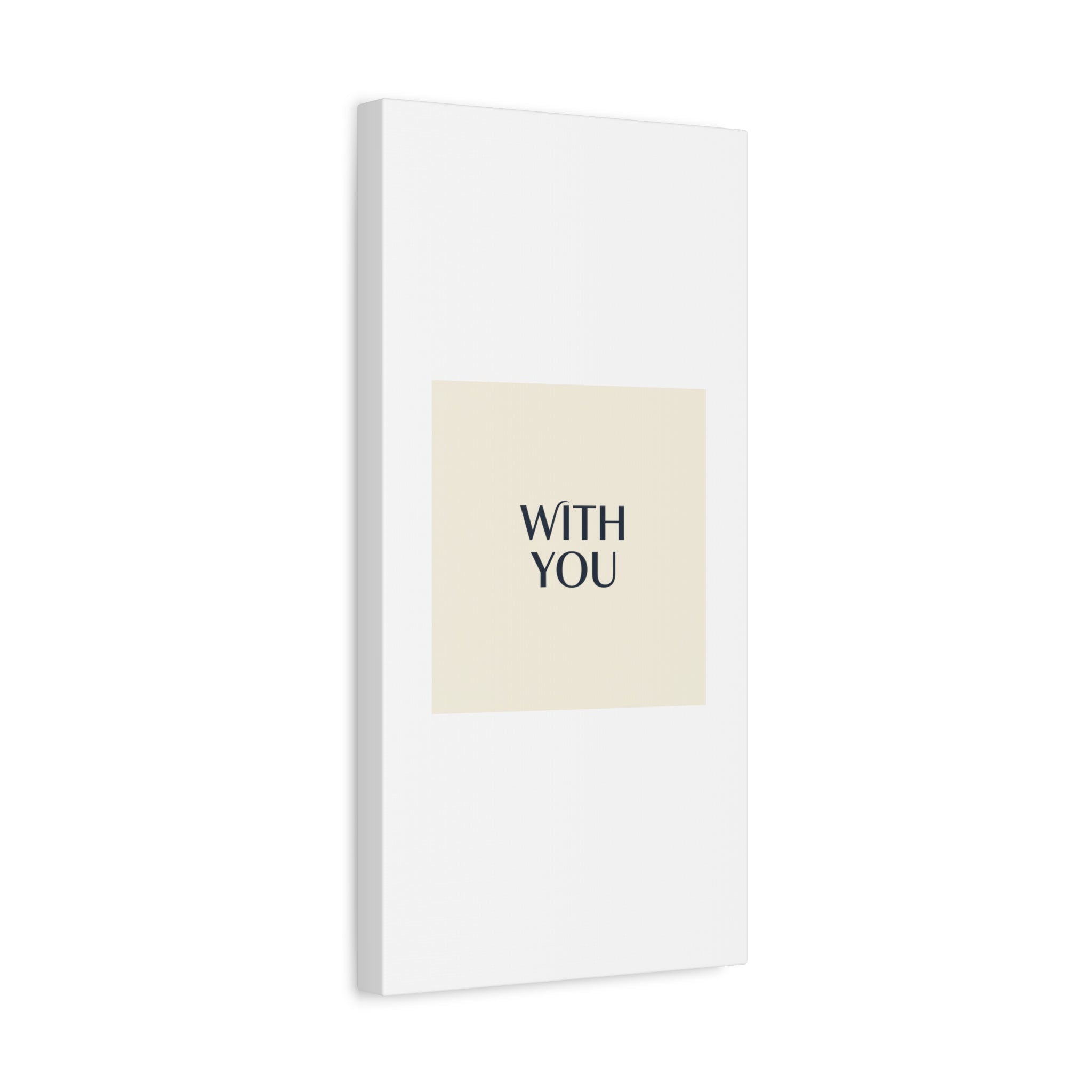 Minimal 'WITH YOU' Matte Canvas | Cyber Y2K Minimal, Sleek Metallic