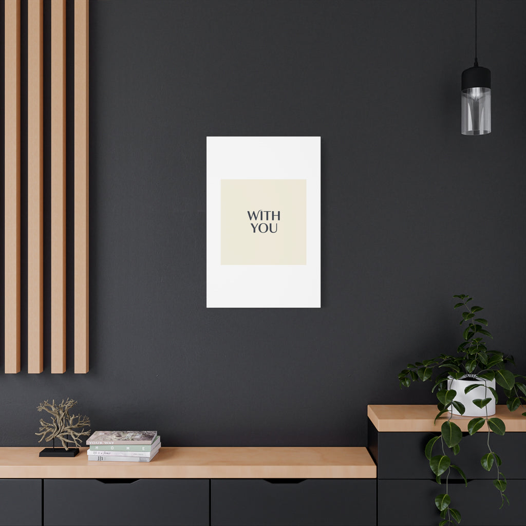 Minimal 'WITH YOU' Matte Canvas | Cyber Y2K Minimal, Sleek Metallic