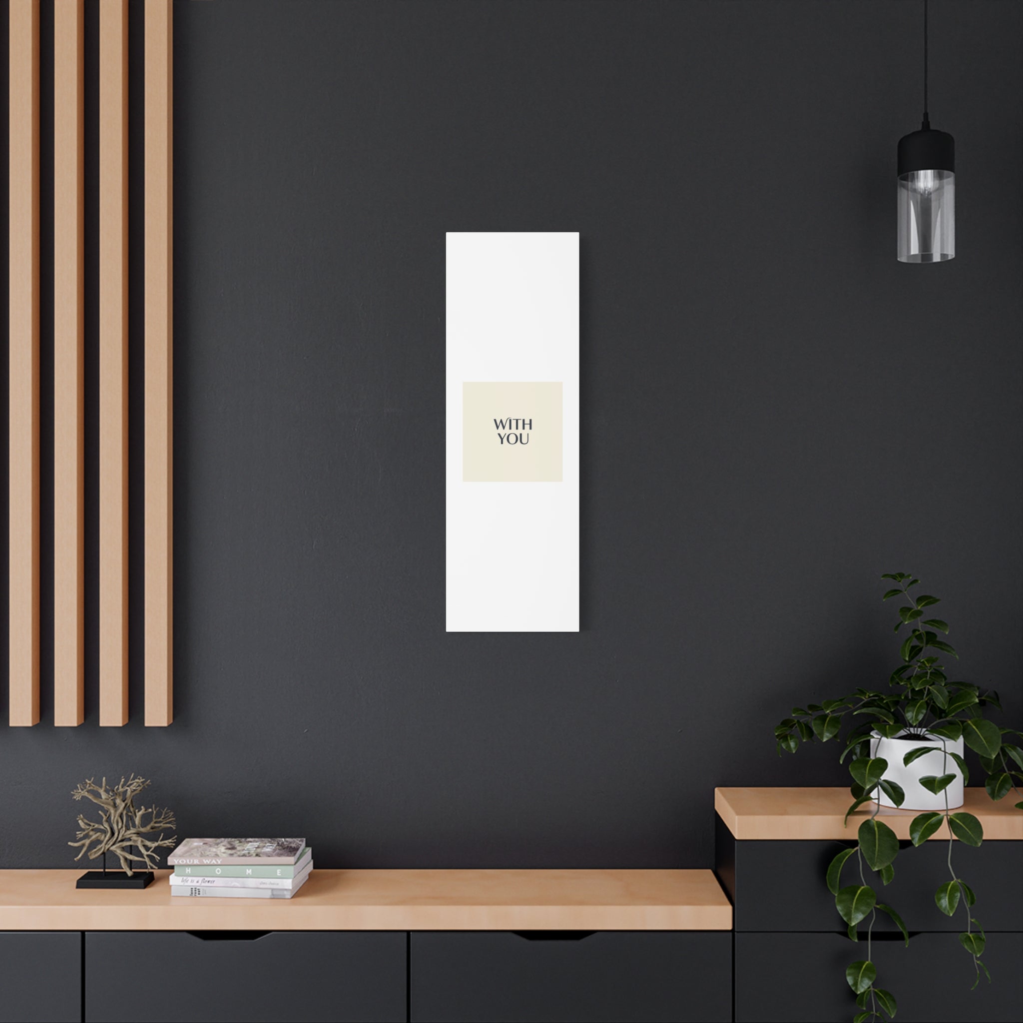 Minimal 'WITH YOU' Matte Canvas | Cyber Y2K Minimal, Sleek Metallic
