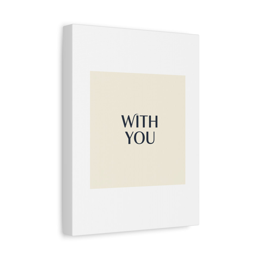 Minimal 'WITH YOU' Matte Canvas | Cyber Y2K Minimal, Sleek Metallic