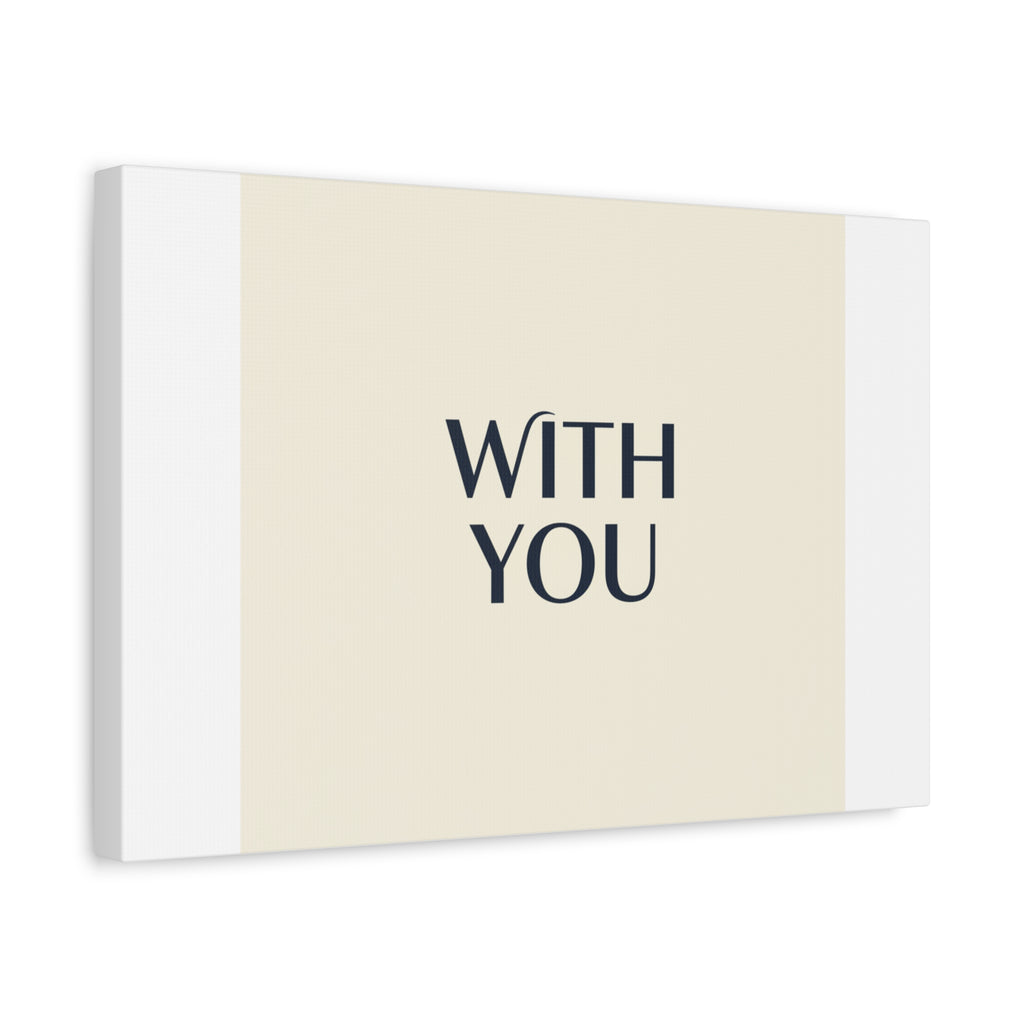 Minimal 'WITH YOU' Matte Canvas | Cyber Y2K Minimal, Sleek Metallic