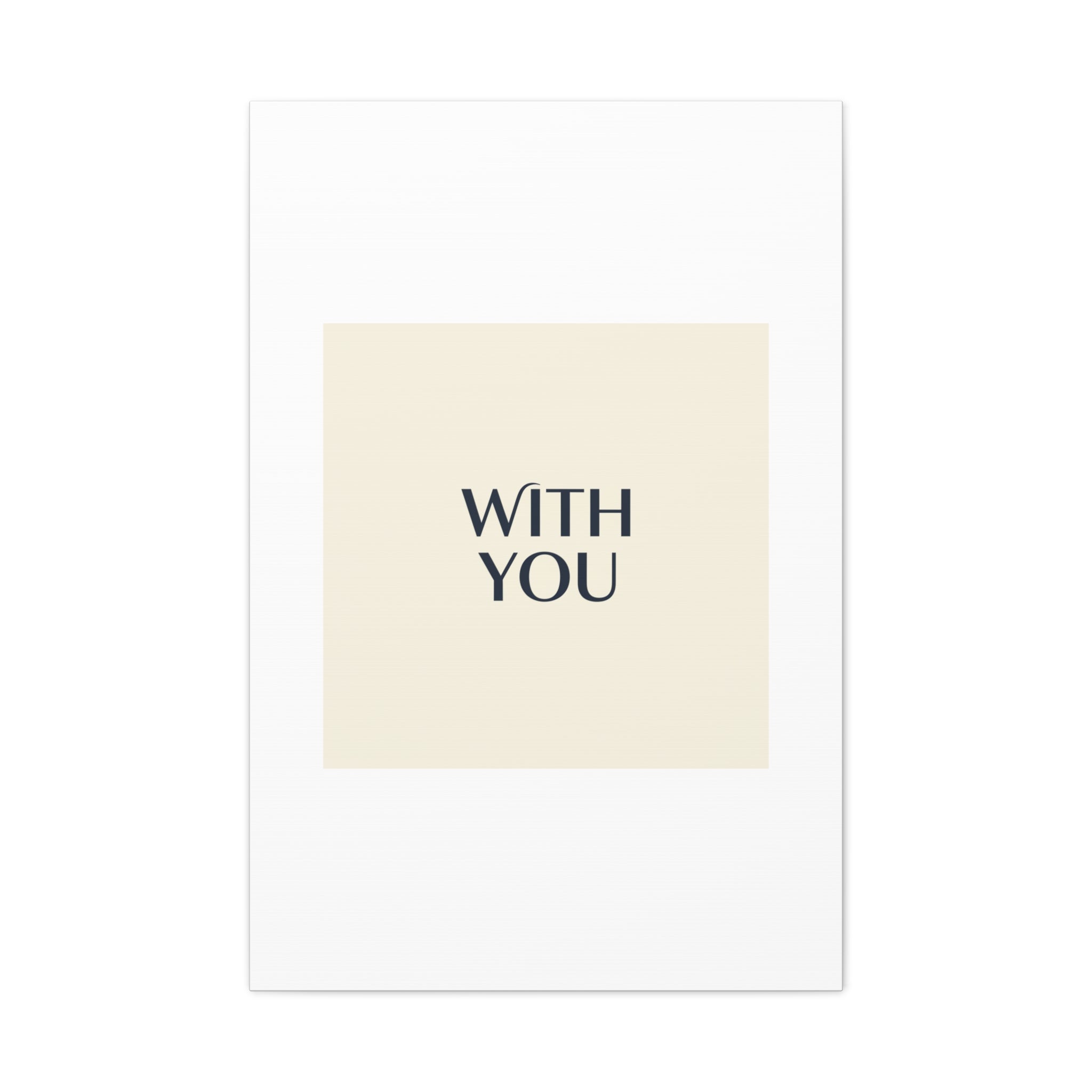 Minimal 'WITH YOU' Matte Canvas | Cyber Y2K Minimal, Sleek Metallic