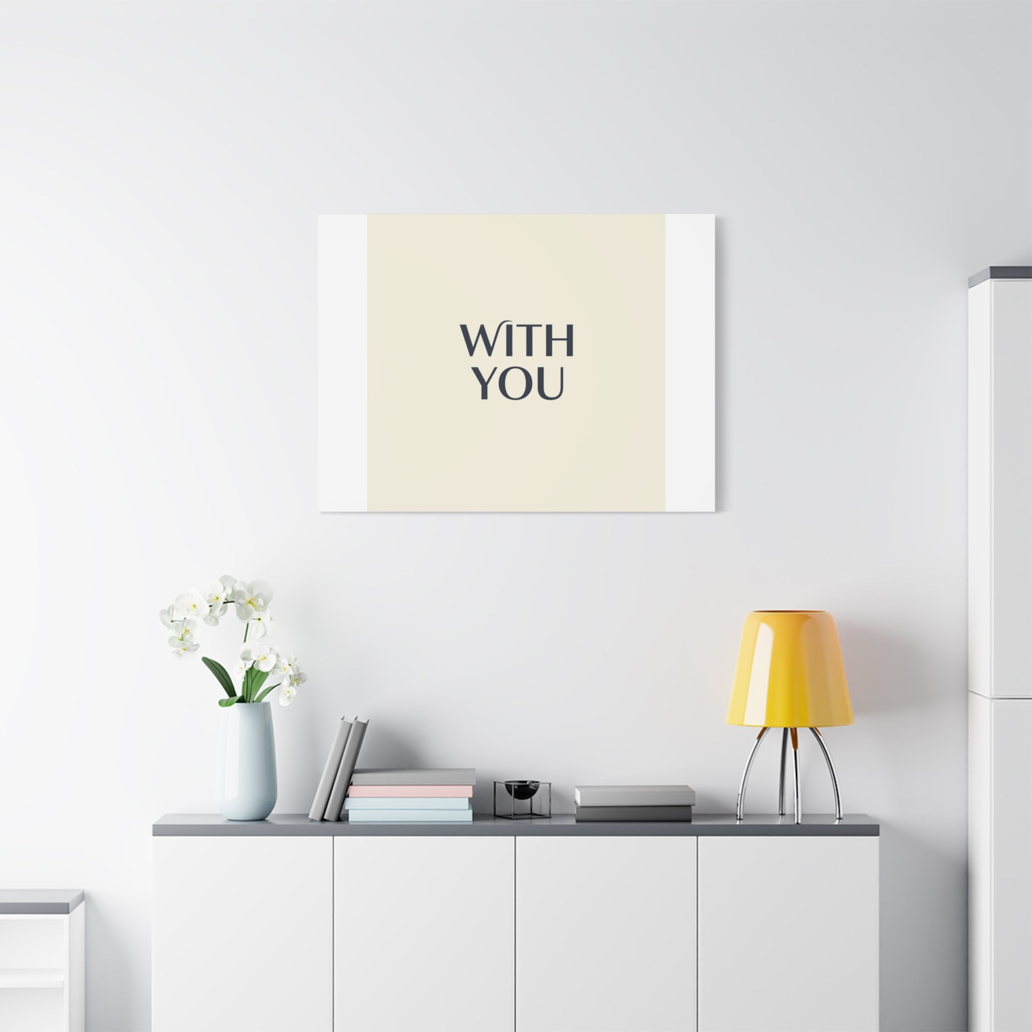 Minimal 'WITH YOU' Matte Canvas | Cyber Y2K Minimal, Sleek Metallic