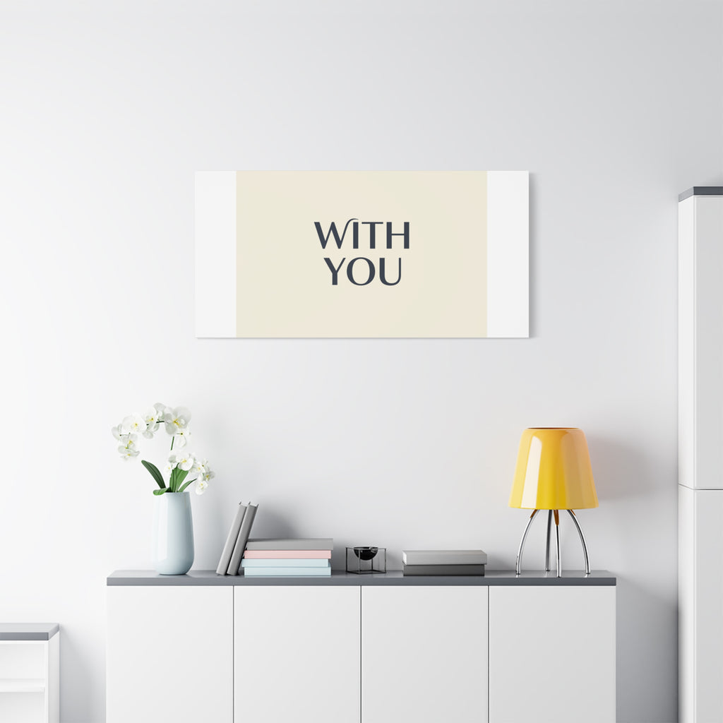 Minimal 'WITH YOU' Matte Canvas | Cyber Y2K Minimal, Sleek Metallic