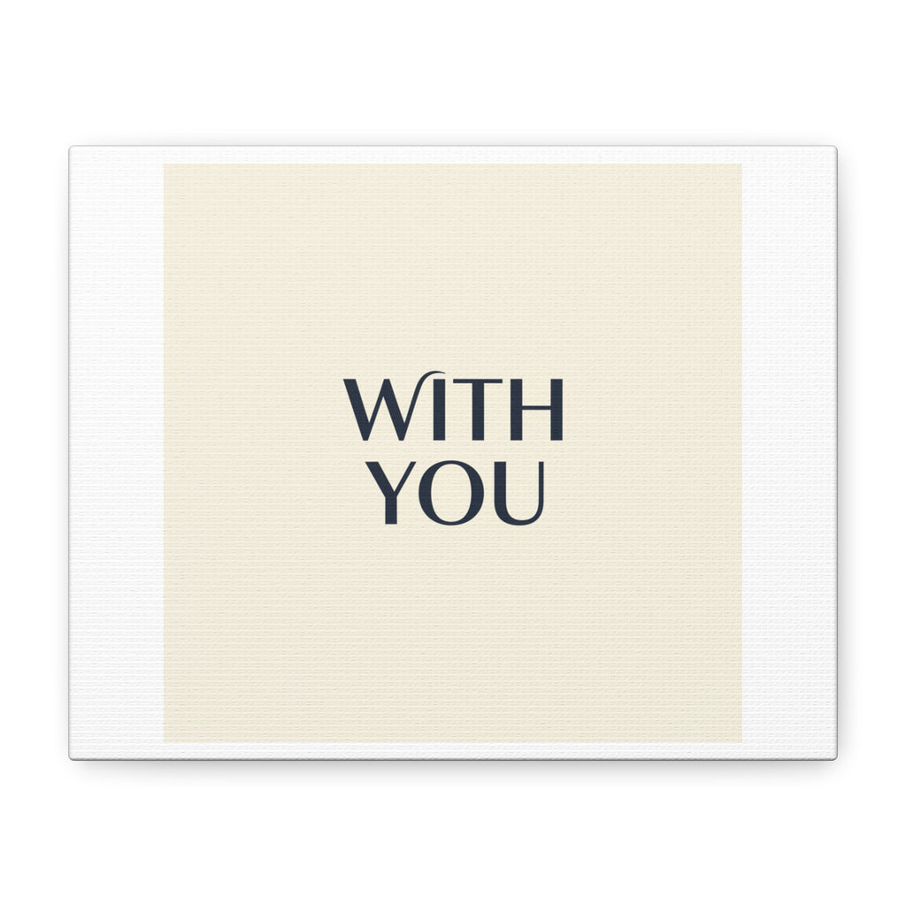 Minimal 'WITH YOU' Matte Canvas | Cyber Y2K Minimal, Sleek Metallic