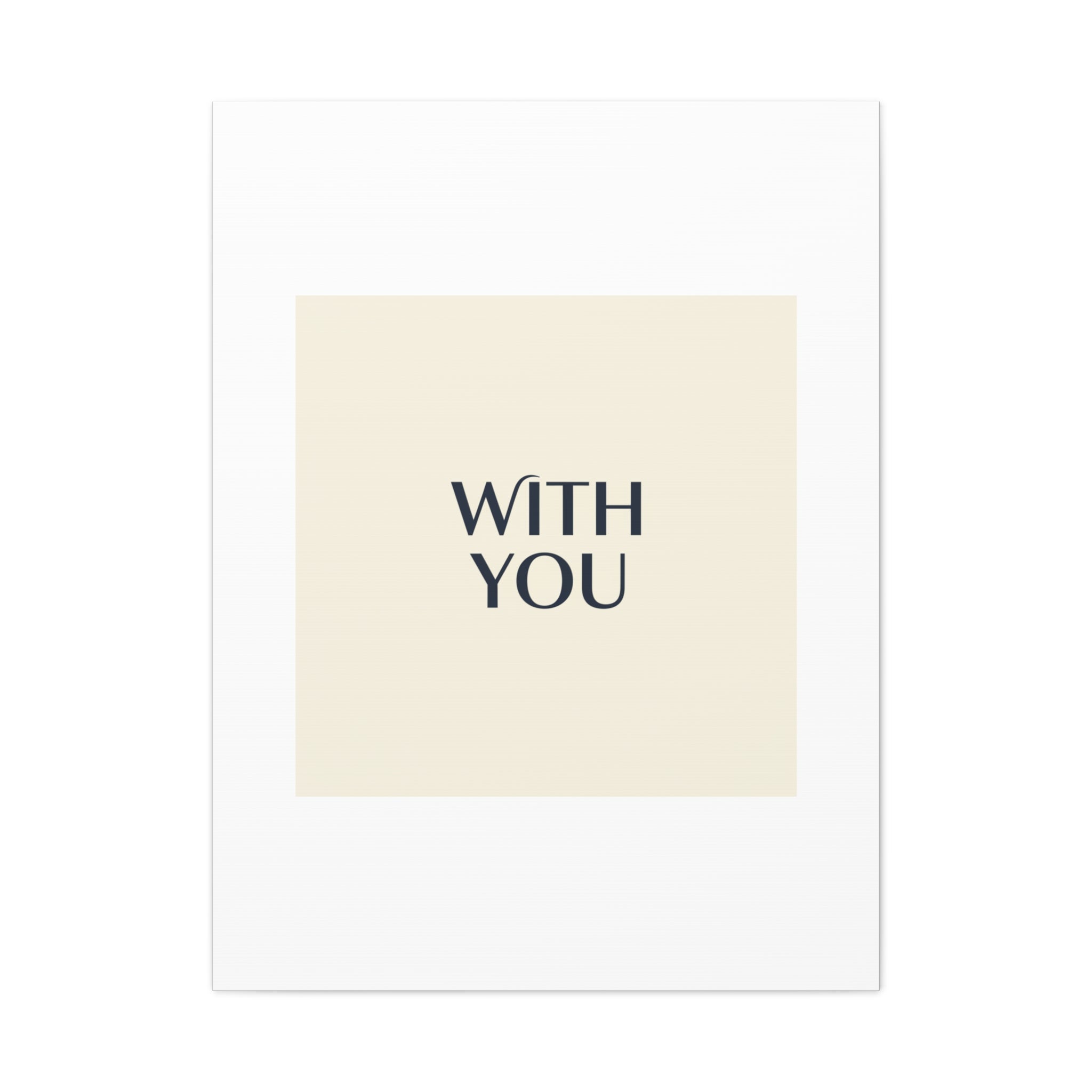 Minimal 'WITH YOU' Matte Canvas | Cyber Y2K Minimal, Sleek Metallic