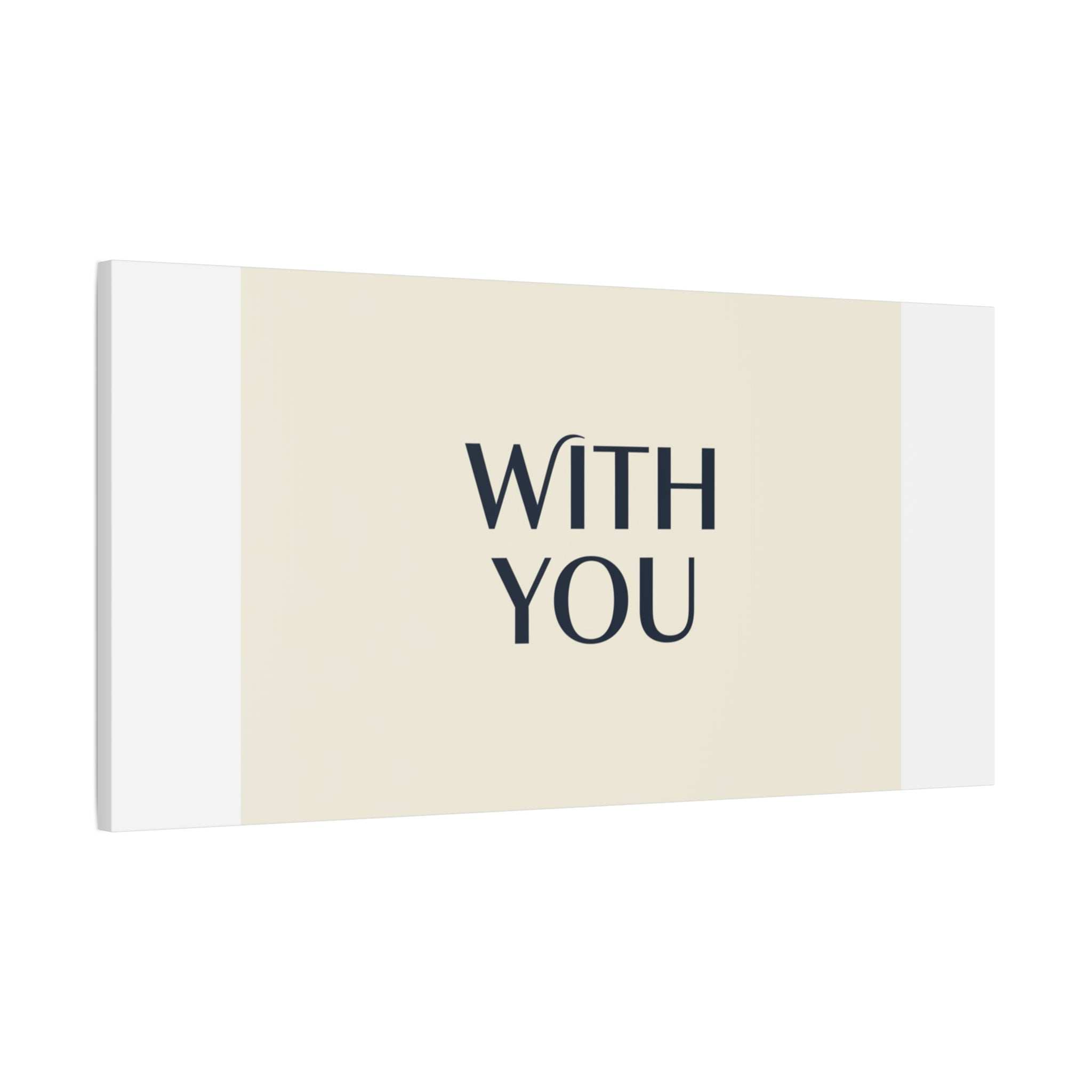 Minimal 'WITH YOU' Matte Canvas | Cyber Y2K Minimal, Sleek Metallic
